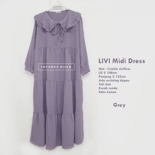 LIVI-025 LIVI Midi Dress Crinkle Airflow